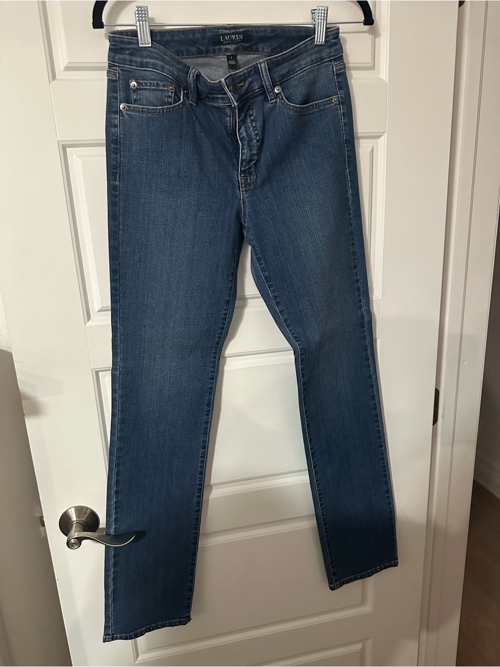 Lauren Ralph Lauren Women's Straight Leg Jeans in Medium Blue